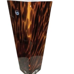 Hand blown Tortoiseshell glass vase